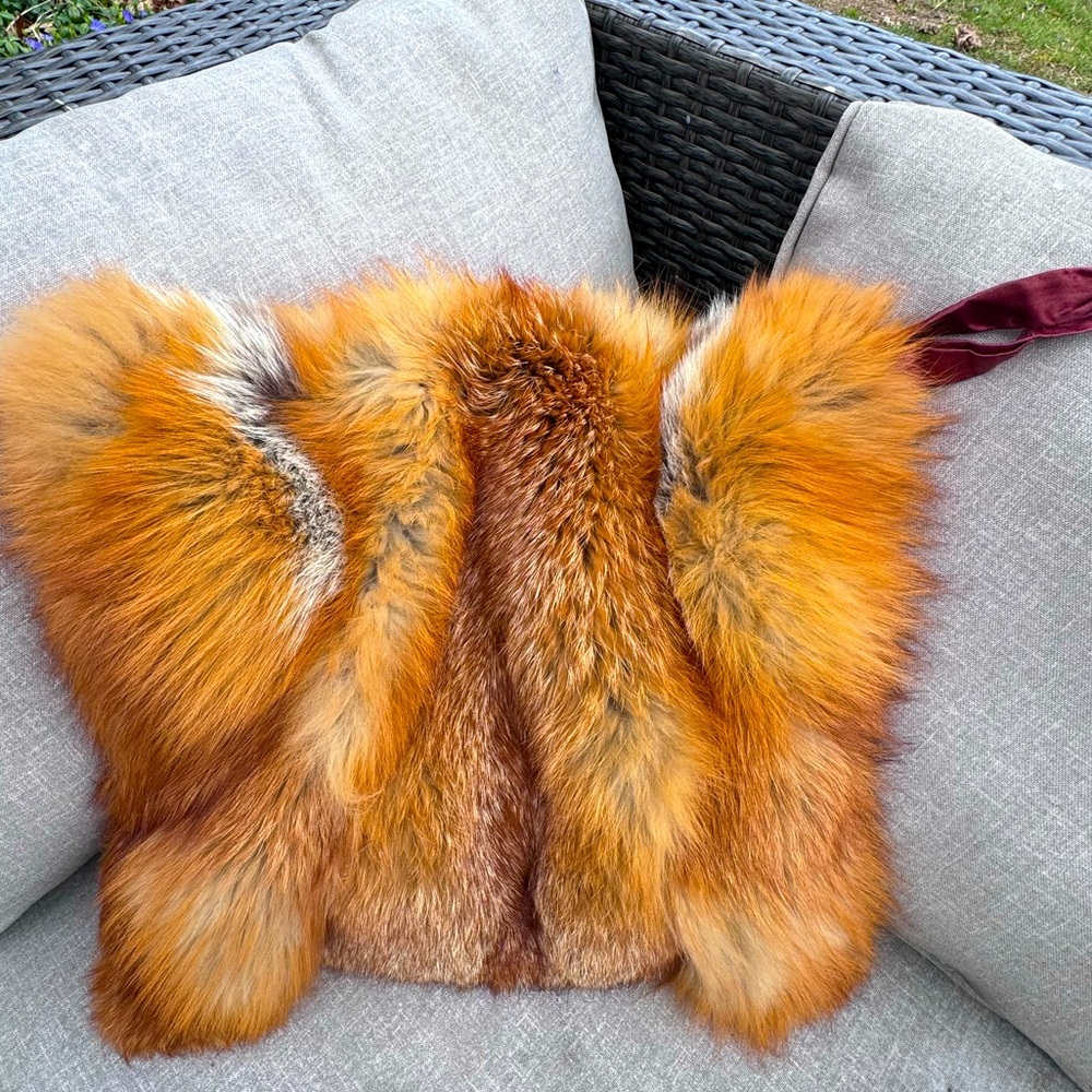 Vintage Genuine Red Fox Fur Hand Muff - Picture 11 of 15